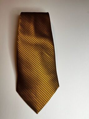 Giorgio Armani Brown and Gold Diagonal Stripe Tie